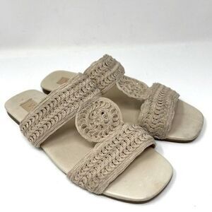 Vicenza boho weaved slip on sandals cream color us7 BoxD